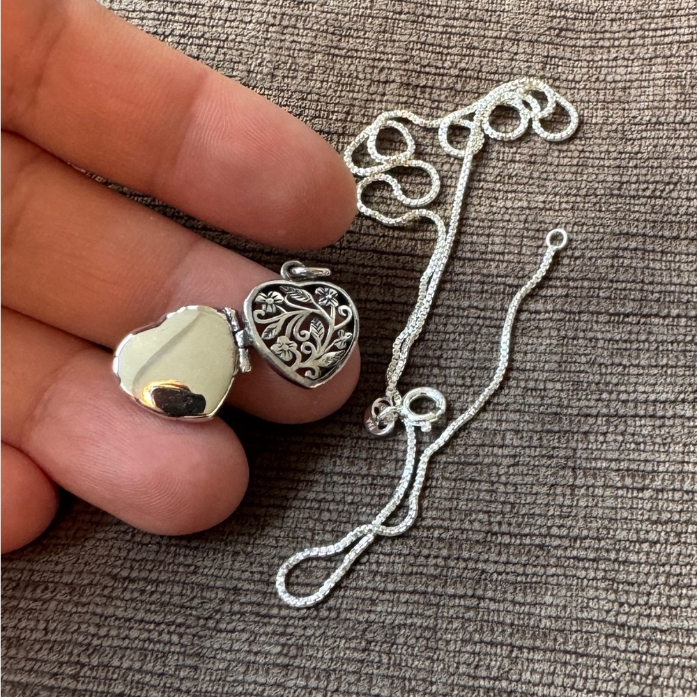 Sterling Silver Heart Locket with chain
